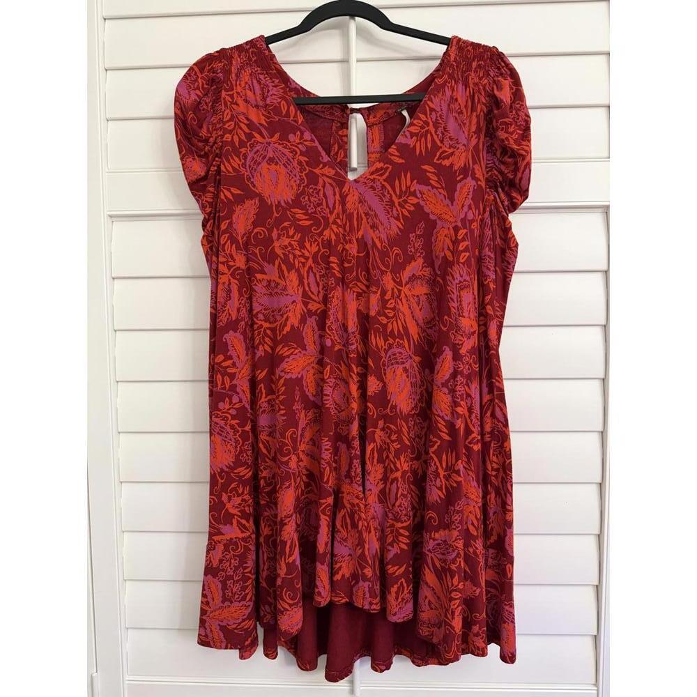 Free People Hello Lover Tunic Top in the Scarlett Combo color size XS - Picture 2 of 9